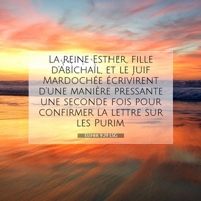 Picture 07 - Esther 9:29 LSG - La reine Esther, fille d'Abichaïl, et le Juif - Bible Verse Picture