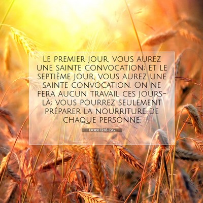 Picture 07 - Exode 12:16 LSG - Le premier jour, vous aurez une sainte - Bible Verse Picture