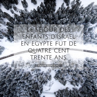 Picture 07 - Exode 12:40 LSG - Le séjour des enfants d'Israël en Egypte fut de - Bible Verse Picture