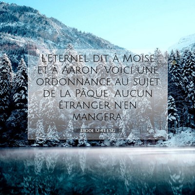 Picture 07 - Exode 12:43 LSG - L'Eternel dit à Moïse et à Aaron: Voici une - Bible Verse Picture