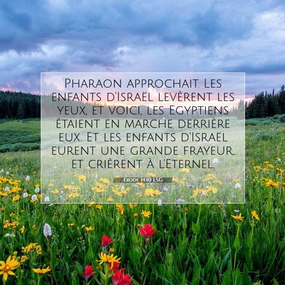 Picture 07 - Exode 14:10 LSG - Pharaon approchait. Les enfants d'Israël - Bible Verse Picture