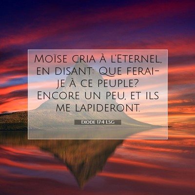Picture 07 - Exode 17:4 LSG - Moïse cria à l'Eternel, en disant: Que ferai-je - Bible Verse Picture