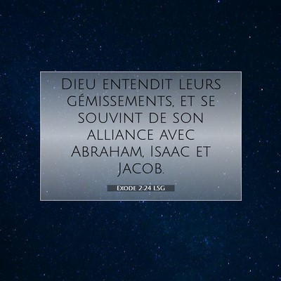 Picture 07 - Exode 2:24 LSG - Dieu entendit leurs gémissements, et se souvint - Bible Verse Picture