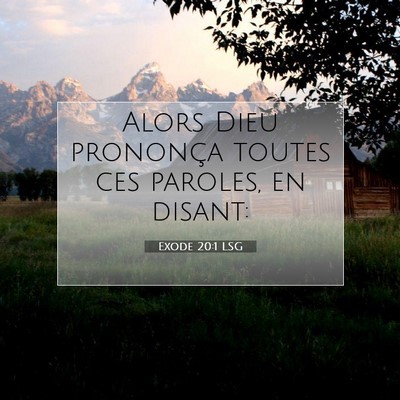 Picture 07 - Exode 20:1 LSG - Alors Dieu prononça toutes ces paroles, en - Bible Verse Picture
