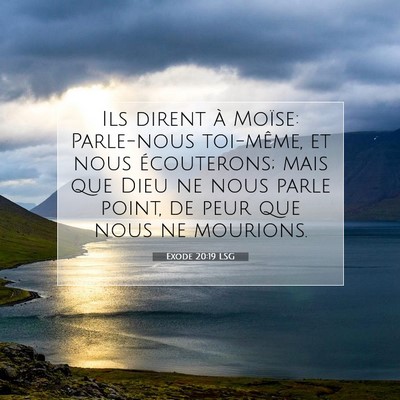 Picture 07 - Exode 20:19 LSG - Ils dirent à Moïse: Parle-nous toi-même, et - Bible Verse Picture
