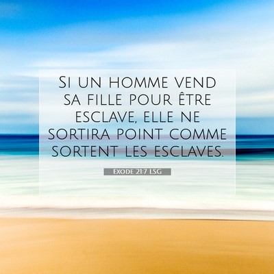 Picture 07 - Exode 21:7 LSG - Si un homme vend sa fille pour être esclave, - Bible Verse Picture