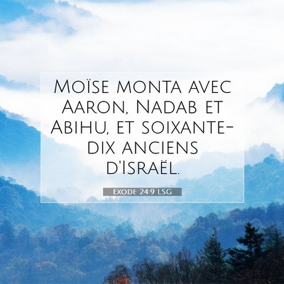 Picture 07 - Exode 24:9 LSG - Moïse monta avec Aaron, Nadab et Abihu, et - Bible Verse Picture