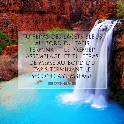 Picture 07 - Exode 26:4 LSG - Tu feras des lacets bleus au bord du tapis - Bible Verse Picture