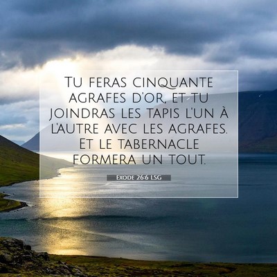 Picture 07 - Exode 26:6 LSG - Tu feras cinquante agrafes d'or, et tu joindras - Bible Verse Picture