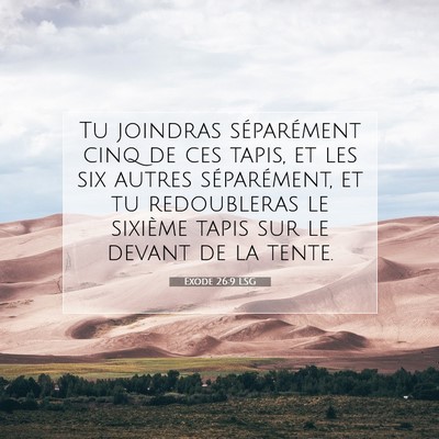 Picture 07 - Exode 26:9 LSG - Tu joindras séparément cinq de ces tapis, et - Bible Verse Picture