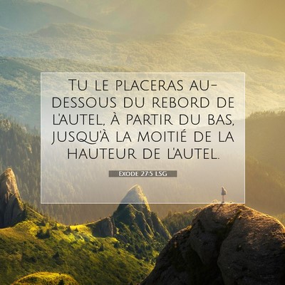Picture 07 - Exode 27:5 LSG - Tu le placeras au-dessous du rebord de l'autel, - Bible Verse Picture