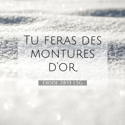 Picture 07 - Exode 28:13 LSG - Tu feras des montures - Bible Verse Picture