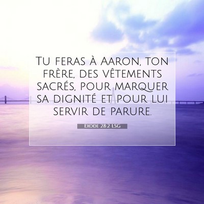 Picture 07 - Exode 28:2 LSG - Tu feras à Aaron, ton frère, des vêtements - Bible Verse Picture
