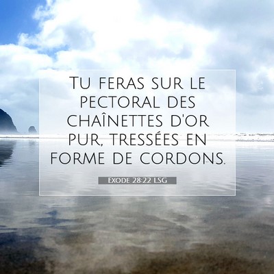 Picture 07 - Exode 28:22 LSG - Tu feras sur le pectoral des chaînettes d'or - Bible Verse Picture