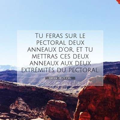 Picture 07 - Exode 28:23 LSG - Tu feras sur le pectoral deux anneaux d'or, et tu - Bible Verse Picture