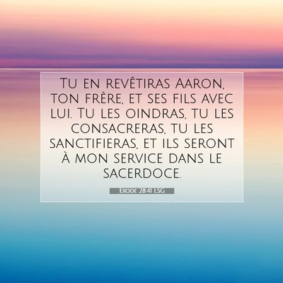 Picture 07 - Exode 28:41 LSG - Tu en revêtiras Aaron, ton frère, et ses fils - Bible Verse Picture