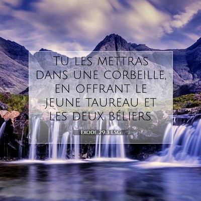 Picture 07 - Exode 29:3 LSG - Tu les mettras dans une corbeille, en offrant le - Bible Verse Picture