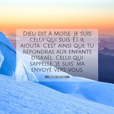 Picture 07 - Exode 3:14 LSG - Dieu dit à Moïse: Je suis celui qui suis. Et il - Bible Verse Picture