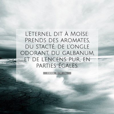 Picture 07 - Exode 30:34 LSG - L'Eternel dit à Moïse: Prends des aromates, du - Bible Verse Picture