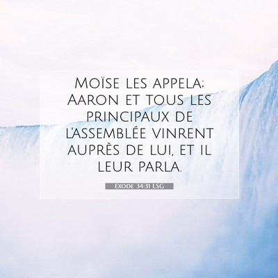Picture 07 - Exode 34:31 LSG - Moïse les appela; Aaron et tous les principaux - Bible Verse Picture