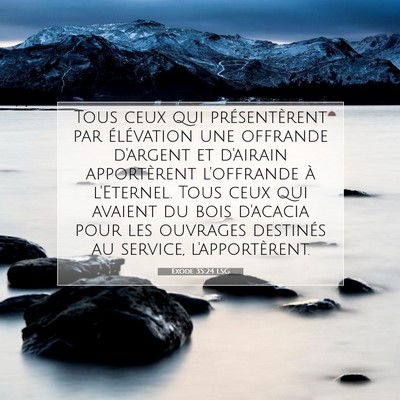 Picture 07 - Exode 35:24 LSG - Tous ceux qui présentèrent par élévation une - Bible Verse Picture