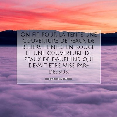 Picture 07 - Exode 36:19 LSG - On fit pour la tente une couverture de peaux de - Bible Verse Picture