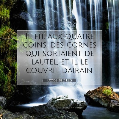 Picture 07 - Exode 38:2 LSG - Il fit, aux quatre coins, des cornes qui - Bible Verse Picture