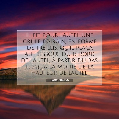 Picture 07 - Exode 38:4 LSG - Il fit pour l'autel une grille d'airain, en forme - Bible Verse Picture