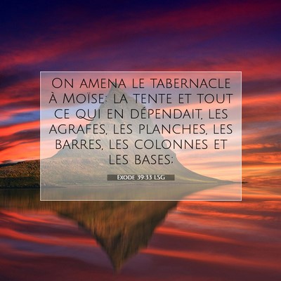Picture 07 - Exode 39:33 LSG - On amena le tabernacle à Moïse: la tente et - Bible Verse Picture