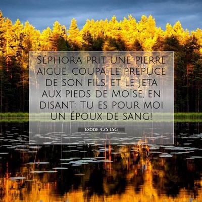 Picture 07 - Exode 4:25 LSG - Séphora prit une pierre aiguë, coupa le - Bible Verse Picture