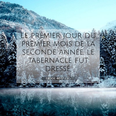Picture 07 - Exode 40:17 LSG - Le premier jour du premier mois de la seconde - Bible Verse Picture