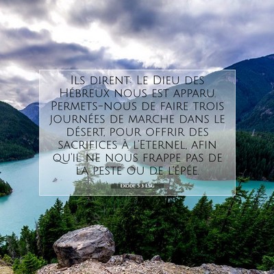 Picture 07 - Exode 5:3 LSG - Ils dirent: Le Dieu des Hébreux nous est apparu. - Bible Verse Picture