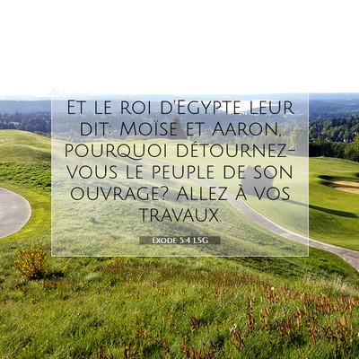 Picture 07 - Exode 5:4 LSG - Et le roi d'Egypte leur dit: Moïse et Aaron, - Bible Verse Picture