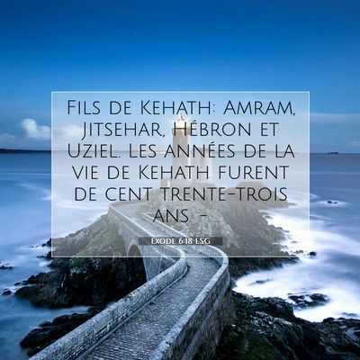 Picture 07 - Exode 6:18 LSG - Fils de Kehath: Amram, Jitsehar, Hébron et - Bible Verse Picture