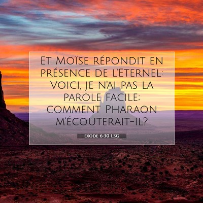 Picture 07 - Exode 6:30 LSG - Et Moïse répondit en présence de l'Eternel: - Bible Verse Picture