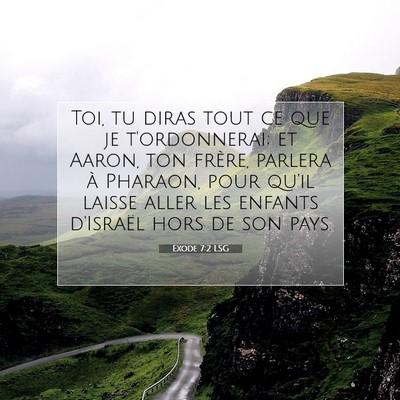 Picture 07 - Exode 7:2 LSG - Toi, tu diras tout ce que je t'ordonnerai; et - Bible Verse Picture