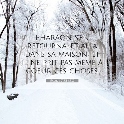 Picture 07 - Exode 7:23 LSG - Pharaon s'en retourna, et alla dans sa maison; et - Bible Verse Picture