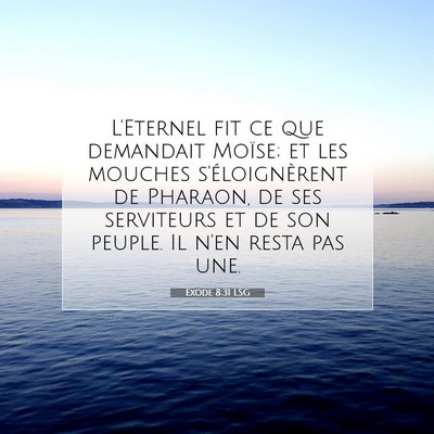 Picture 07 - Exode 8:31 LSG - L'Eternel fit ce que demandait Moïse; et les - Bible Verse Picture