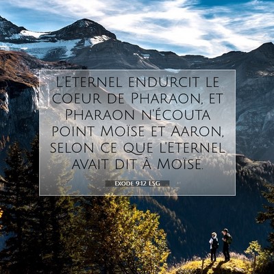 Picture 07 - Exode 9:12 LSG - L'Eternel endurcit le coeur de Pharaon, et - Bible Verse Picture