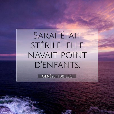 Picture 07 - Genèse 11:30 LSG - Saraï était stérile: elle n'avait point - Bible Verse Picture