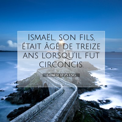 Picture 07 - Genèse 17:25 LSG - Ismaël, son fils, était âgé de treize ans - Bible Verse Picture
