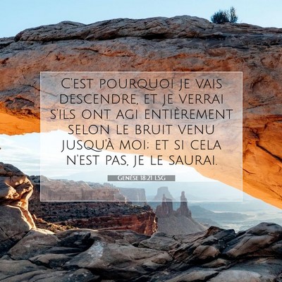 Picture 07 - Genèse 18:21 LSG - C'est pourquoi je vais descendre, et je verrai - Bible Verse Picture