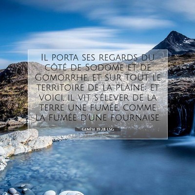Picture 07 - Genèse 19:28 LSG - Il porta ses regards du côté de Sodome et de - Bible Verse Picture