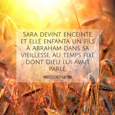 Picture 07 - Genèse 21:2 LSG - Sara devint enceinte, et elle enfanta un fils à - Bible Verse Picture