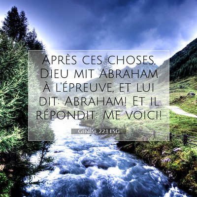Picture 07 - Genèse 22:1 LSG - Après ces choses, Dieu mit Abraham à - Bible Verse Picture