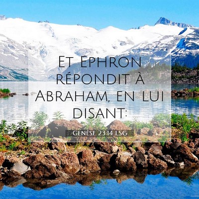 Picture 07 - Genèse 23:14 LSG - Et Ephron répondit à Abraham, en lui - Bible Verse Picture