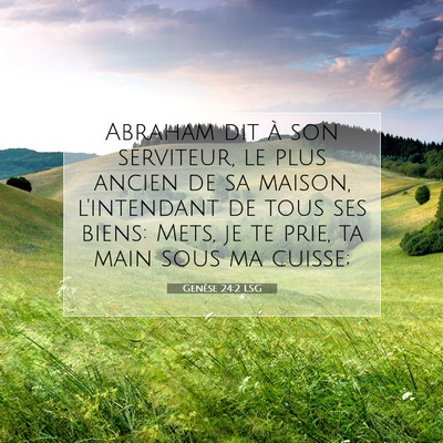 Picture 07 - Genèse 24:2 LSG - Abraham dit à son serviteur, le plus ancien de - Bible Verse Picture