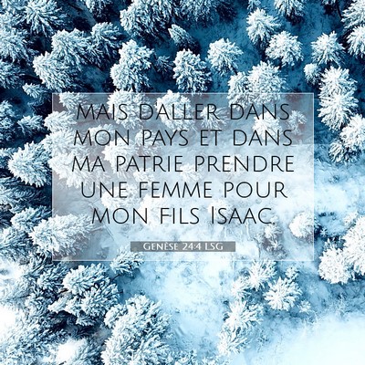 Picture 07 - Genèse 24:4 LSG - mais d'aller dans mon pays et dans ma patrie - Bible Verse Picture