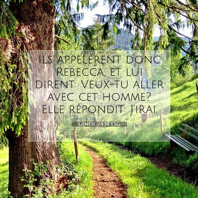 Picture 07 - Genèse 24:58 LSG - Ils appelèrent donc Rebecca, et lui dirent: - Bible Verse Picture