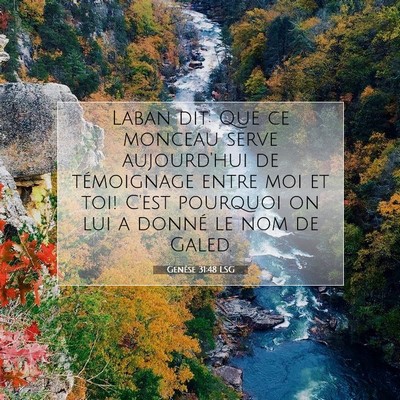 Picture 07 - Genèse 31:48 LSG - Laban dit: Que ce monceau serve aujourd'hui de - Bible Verse Picture